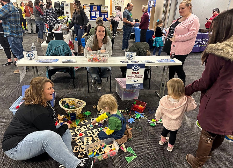 Fair with parents and children
