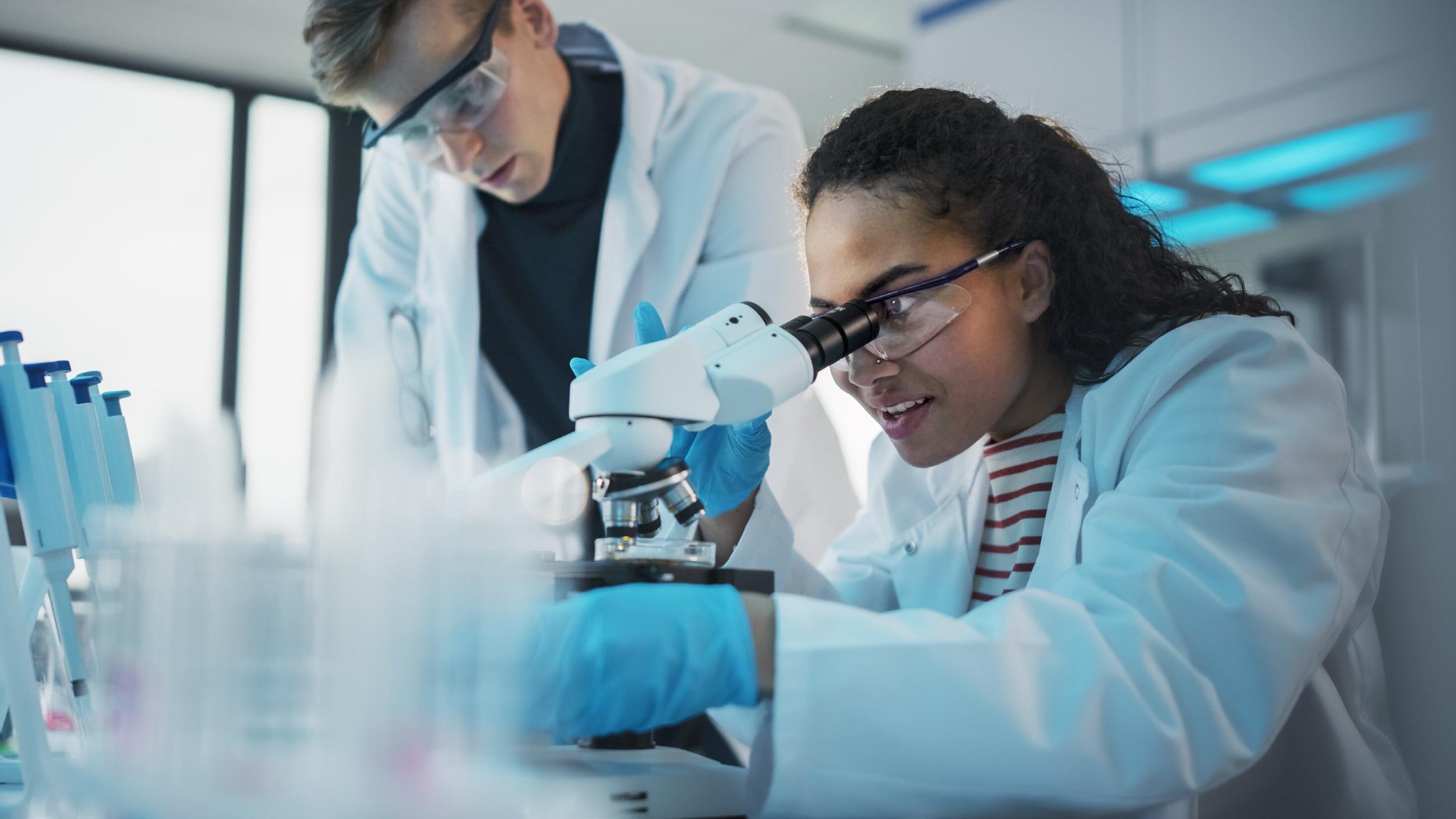 Student working in a lab