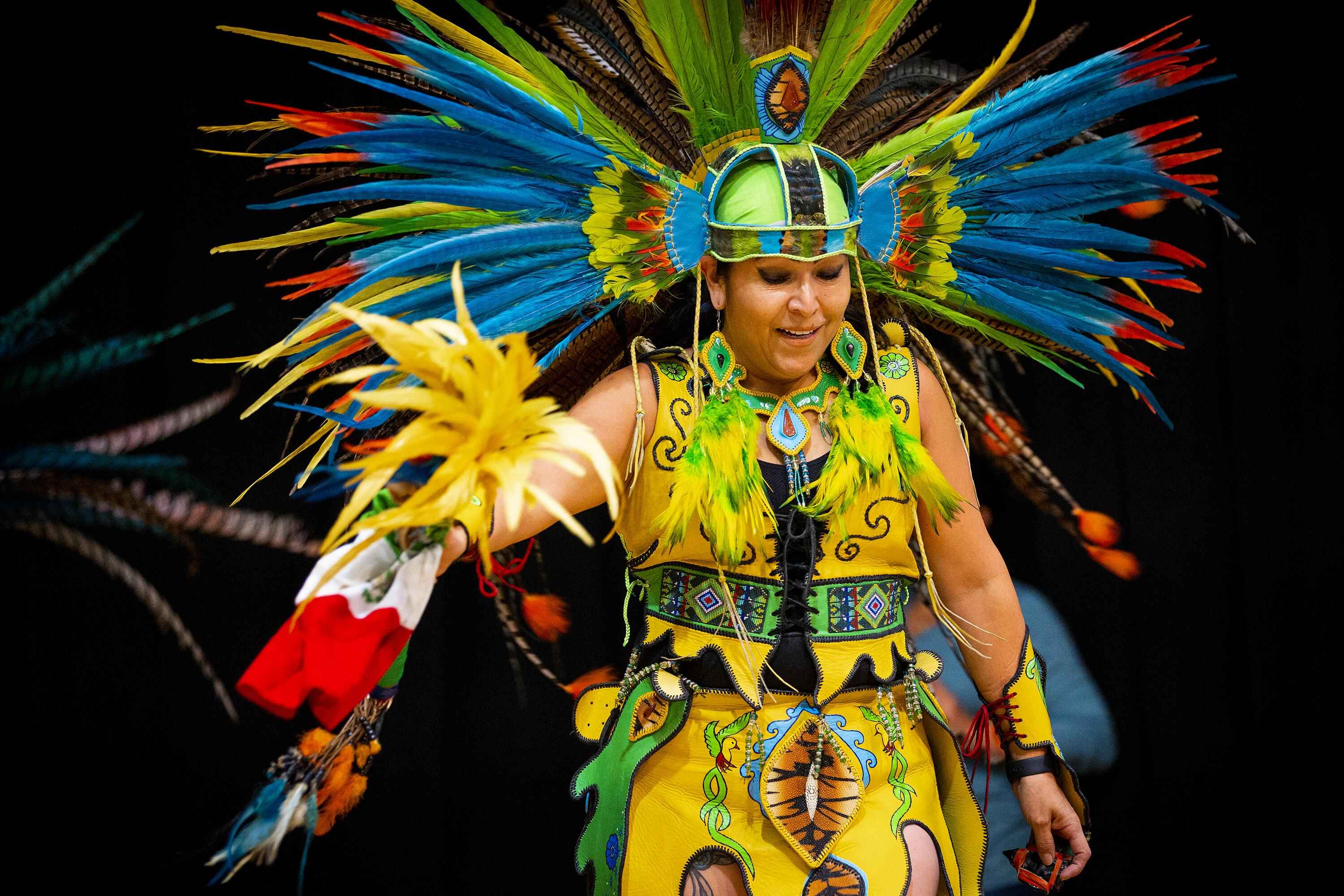 Native American woman doing a traditional dance