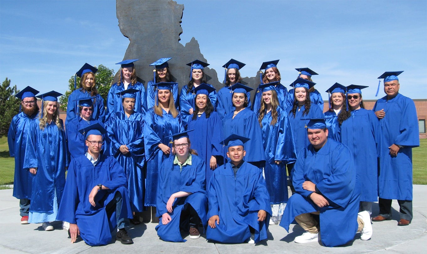 Graduating class outside photo