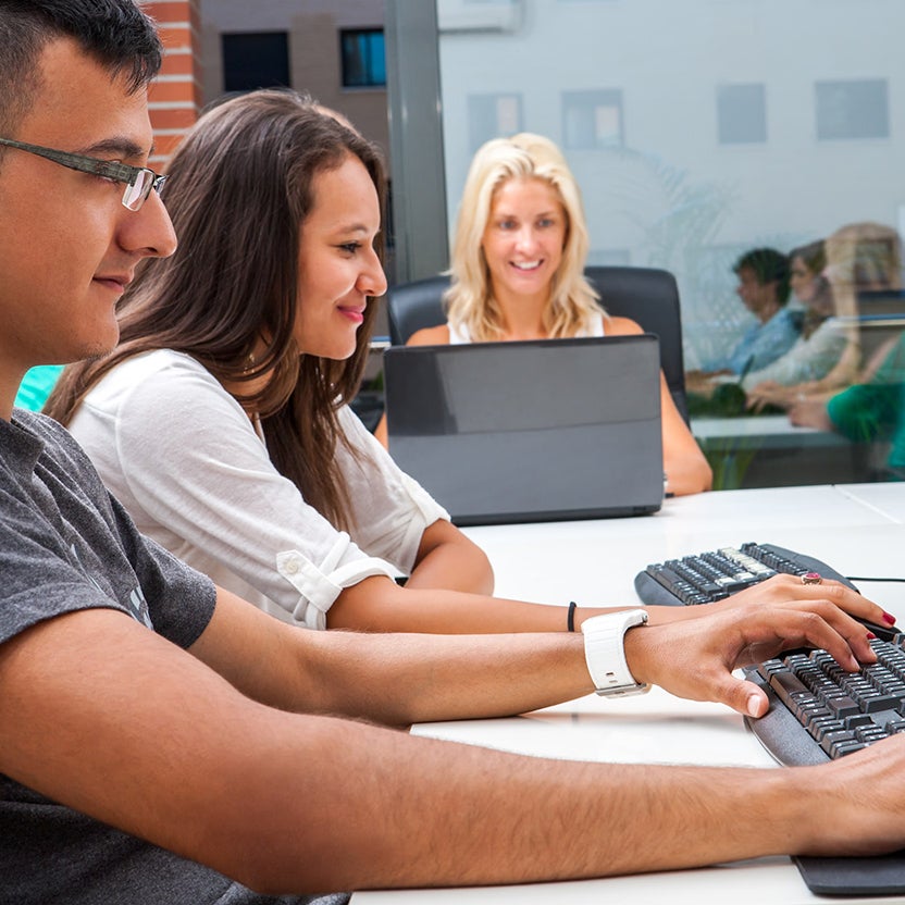 students learning computers