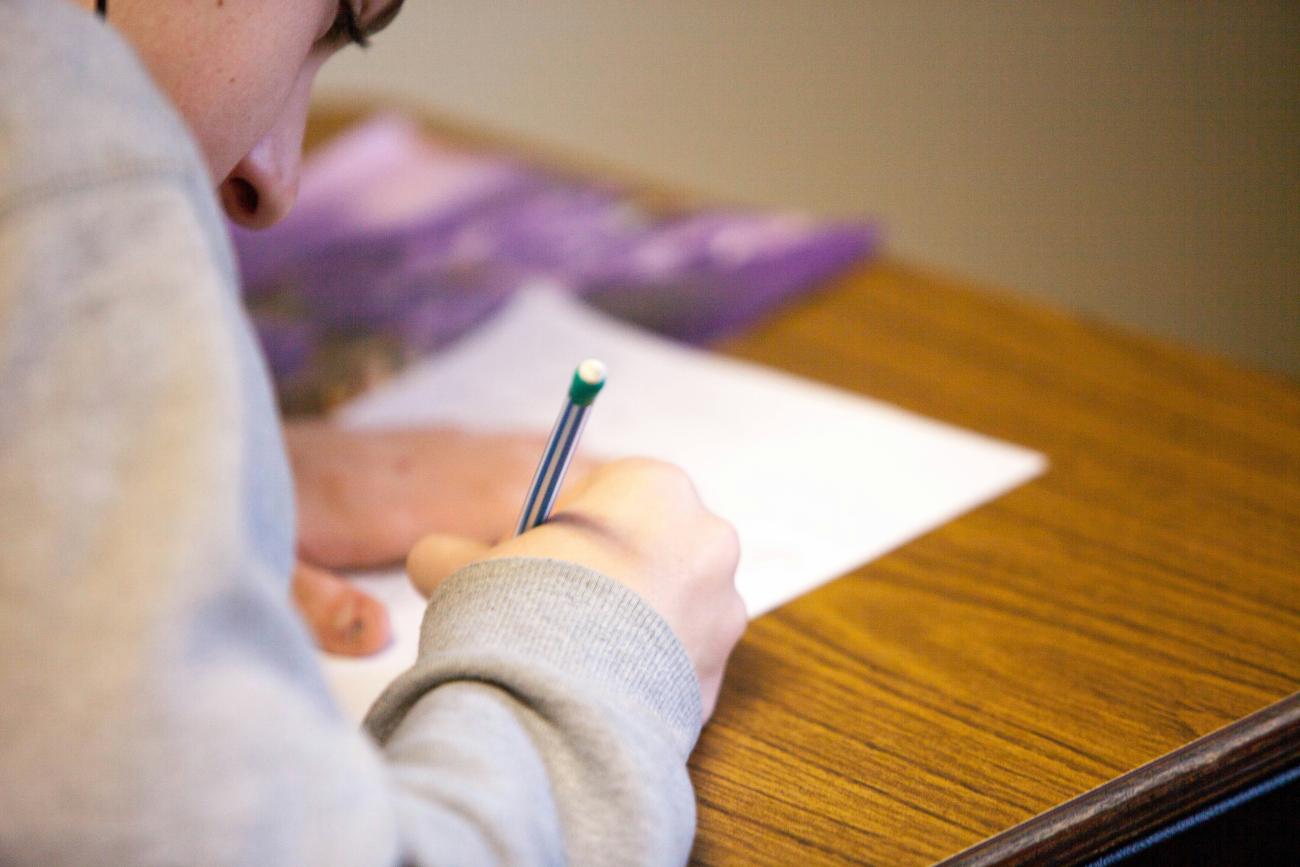 Man taking a test